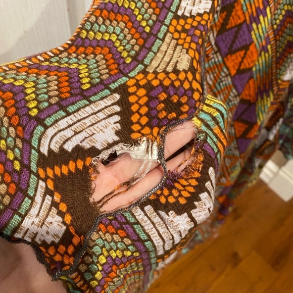 Cost Plus World Market Colorful Tribal dress w/flaw (hole) Size S/M - Picture 4 of 7